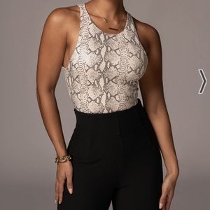 INEYA SNAKEPRINT HALTERNECK BODYSUIT - XL never worn with tags